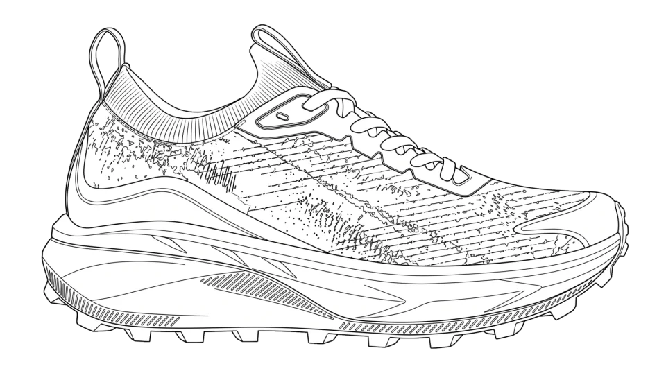The side-view line drawing.